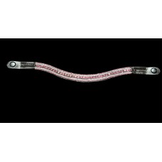 Pink Double Crystal Browband with quick release buttons