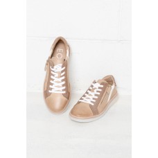 Icon Taupe Leather Zip Sneaker