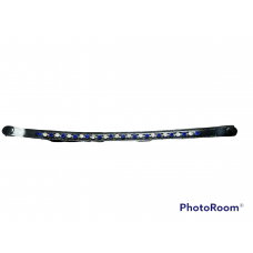 Blue and silver crystal browband with quick release buttons